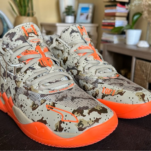 RARE PUMA Lamelo Ball Mb.01 Camo Basketball Sneakers with Orange XXX Accents main image 7